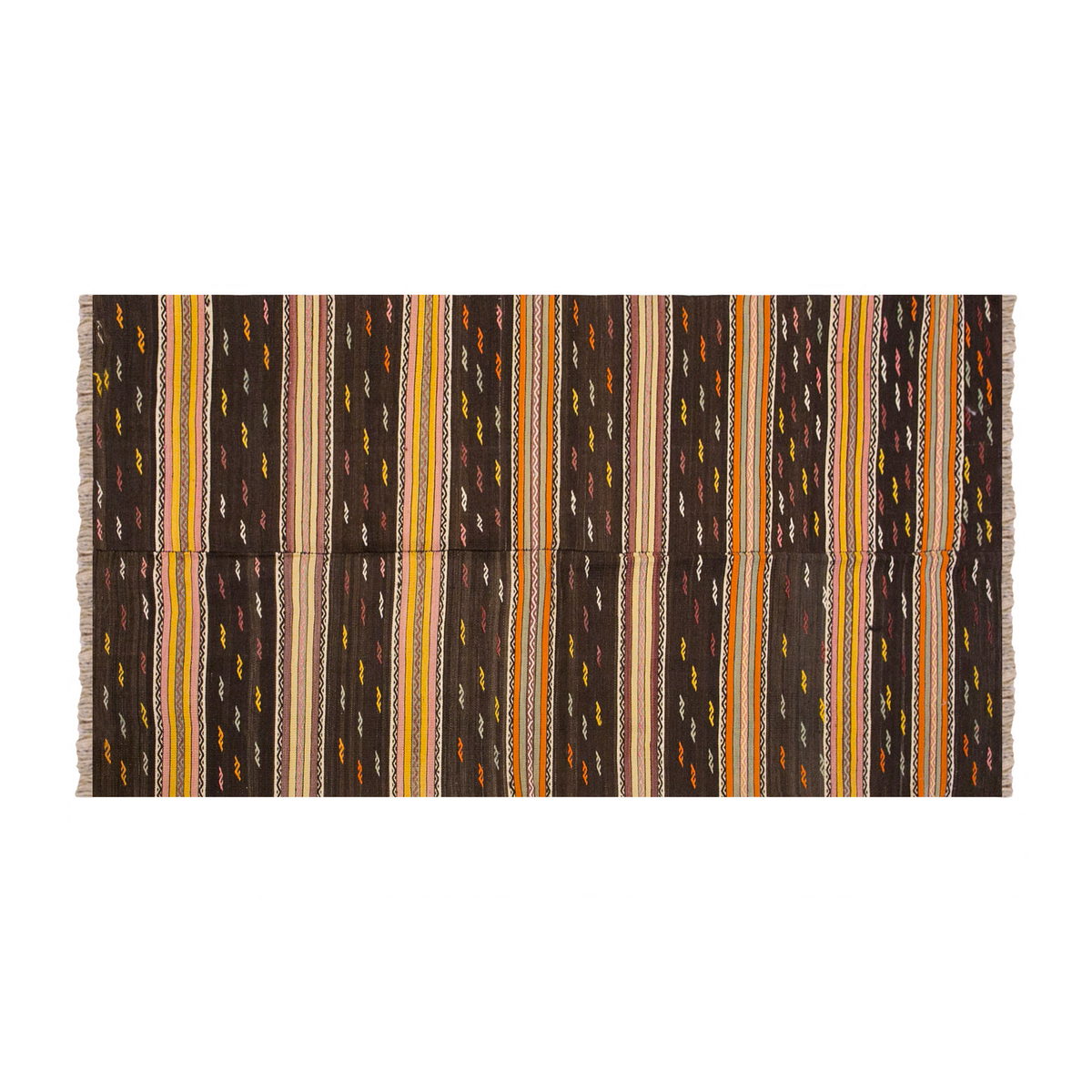 Vintage Turkish Rug, 3.5 x 7.1 ft, 105 x 216 cm