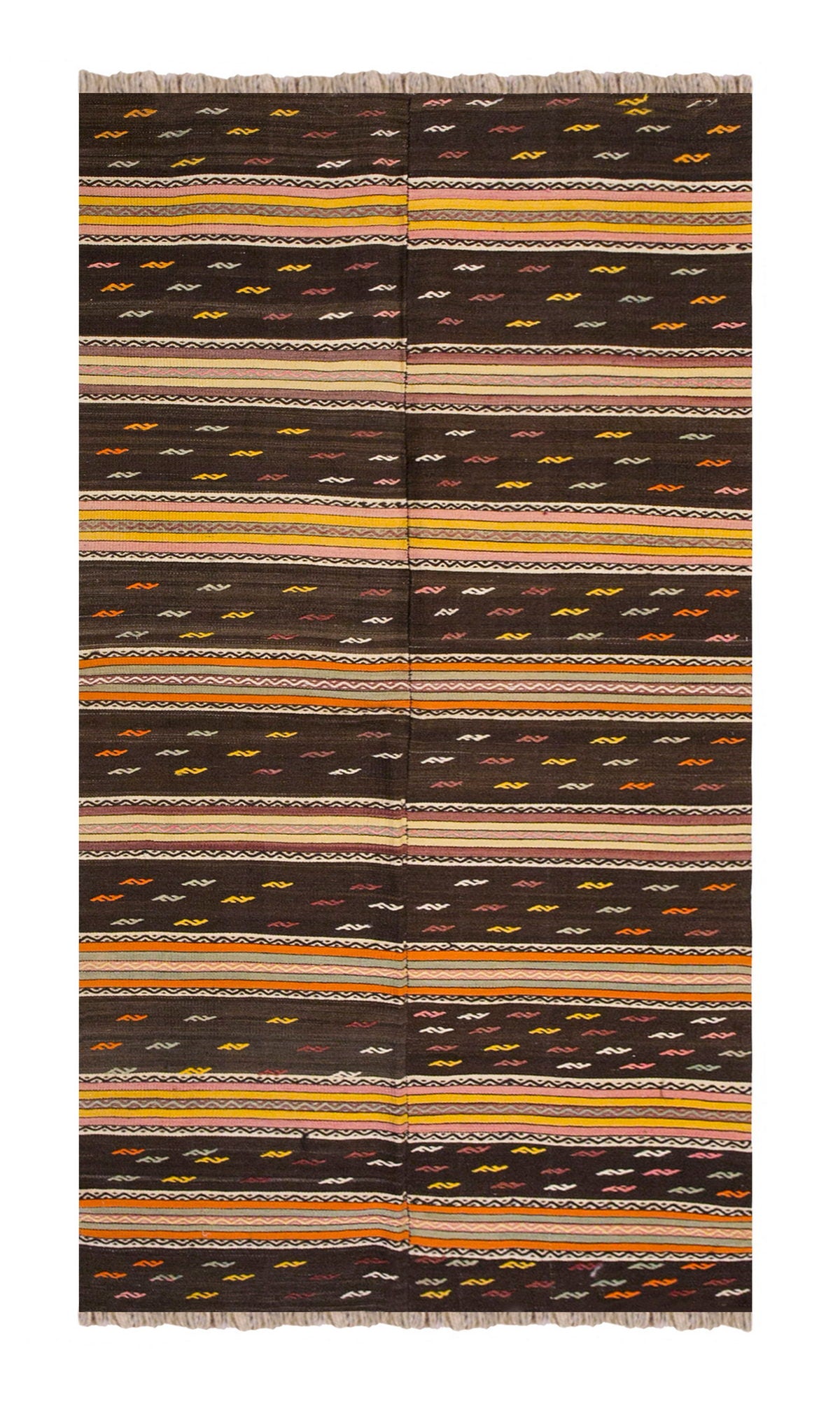 Vintage Turkish Rug, 3.5 x 7.1 ft, 105 x 216 cm