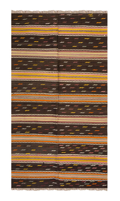 Vintage Turkish Rug, 3.5 x 7.1 ft, 105 x 216 cm