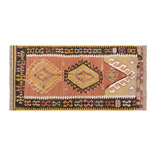 Vintage Turkish Rug, 3.5 x 7.2 ft, 105 x 219 cm