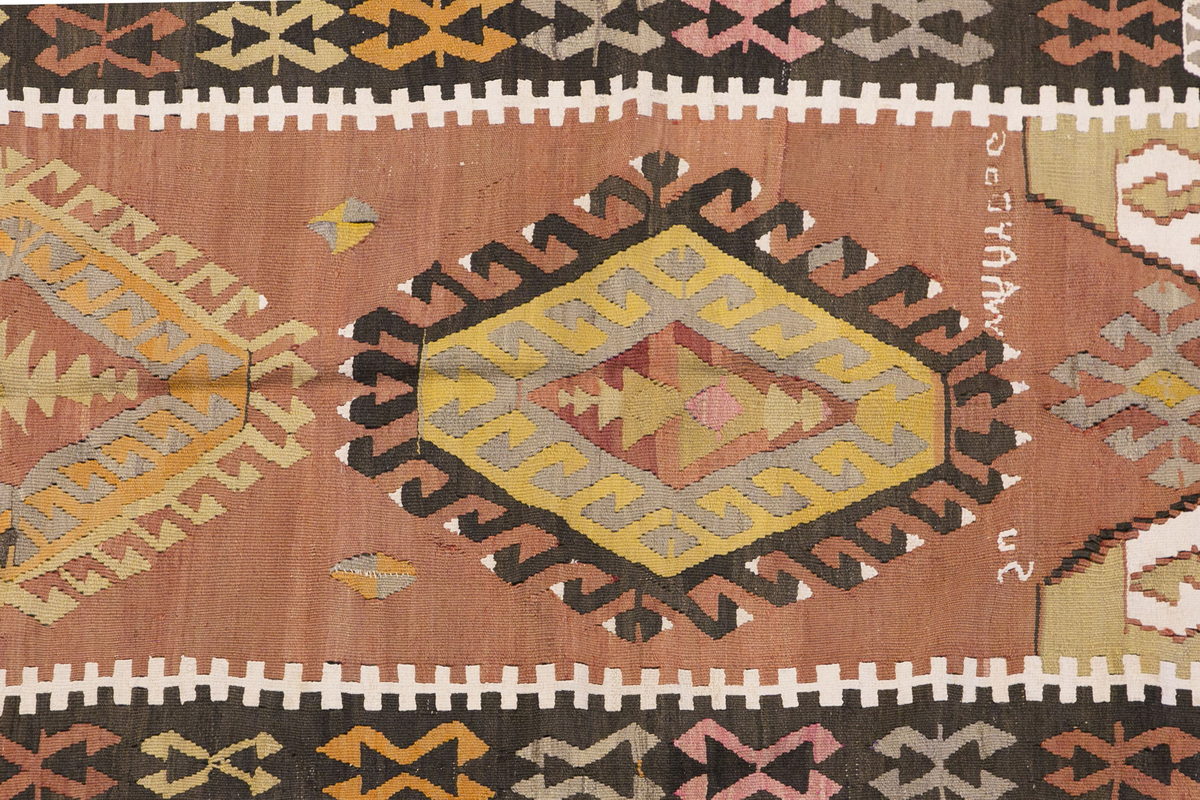 Vintage Turkish Rug, 3.5 x 7.2 ft, 105 x 219 cm