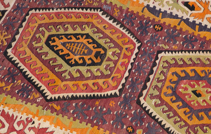 Vintage Turkish Rug, 3.6 × 7.4 ft Rug, 107 × 226 cm
