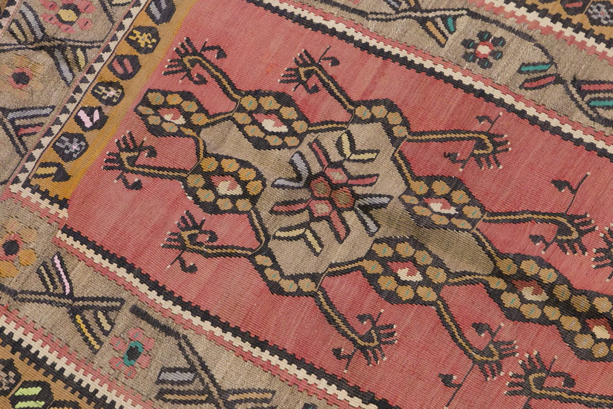 Vintage Turkish Rug, 3.6 x 10.7 ft Rug, 107 x 324