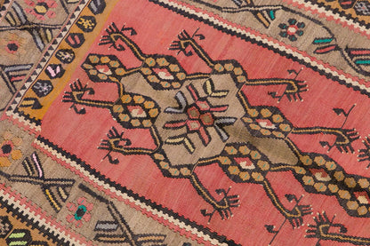 Vintage Turkish Rug, 3.6 x 10.7 ft Rug, 107 x 324