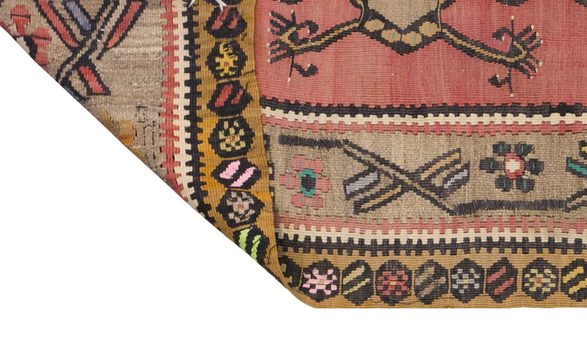 Vintage Turkish Rug, 3.6 x 10.7 ft Rug, 107 x 324