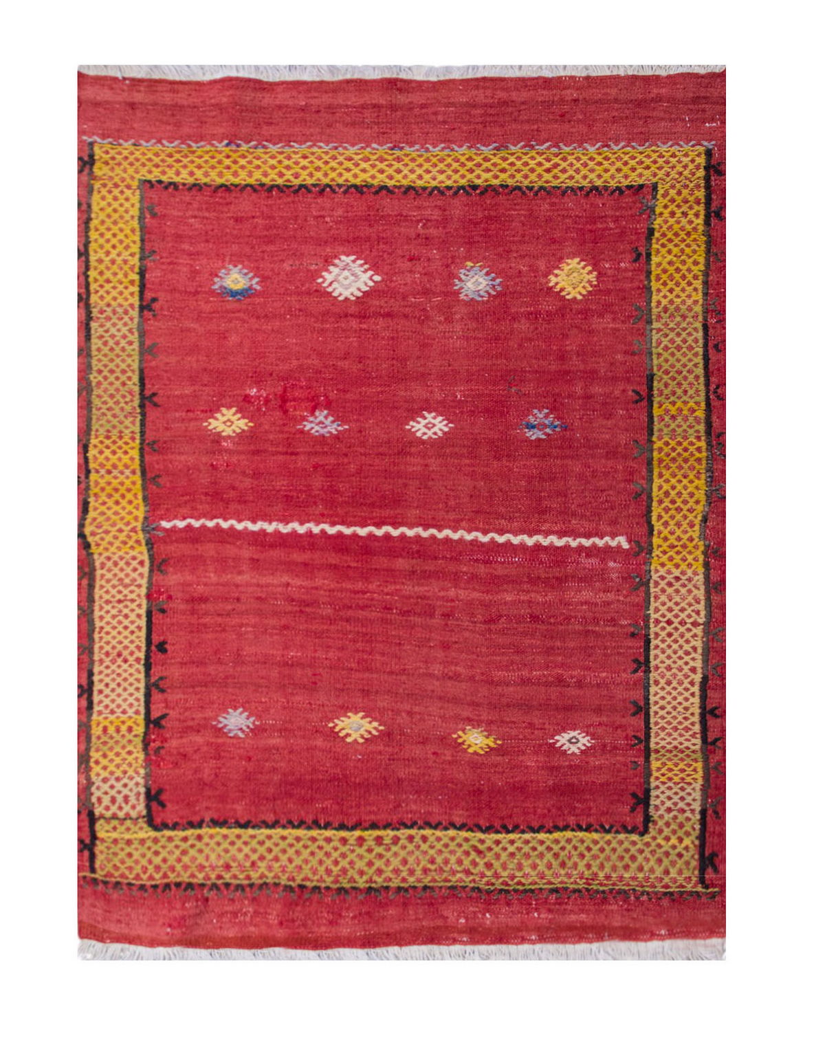 Vintage Turkish Rug, 3.6 x 3.1 ft Rug, 107 x 96 cm