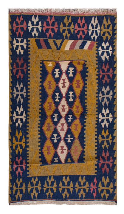 Vintage Turkish Rug, 3.6 x 4.11 ft Rug, 107 x 150 cm