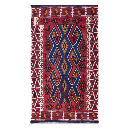 Vintage Turkish Rug, 3.6 x 4.11 ft Rug, 109 x 151 cm
