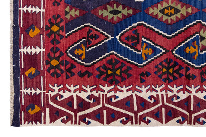 Vintage Turkish Rug, 3.6 x 4.11 ft Rug, 109 x 151 cm