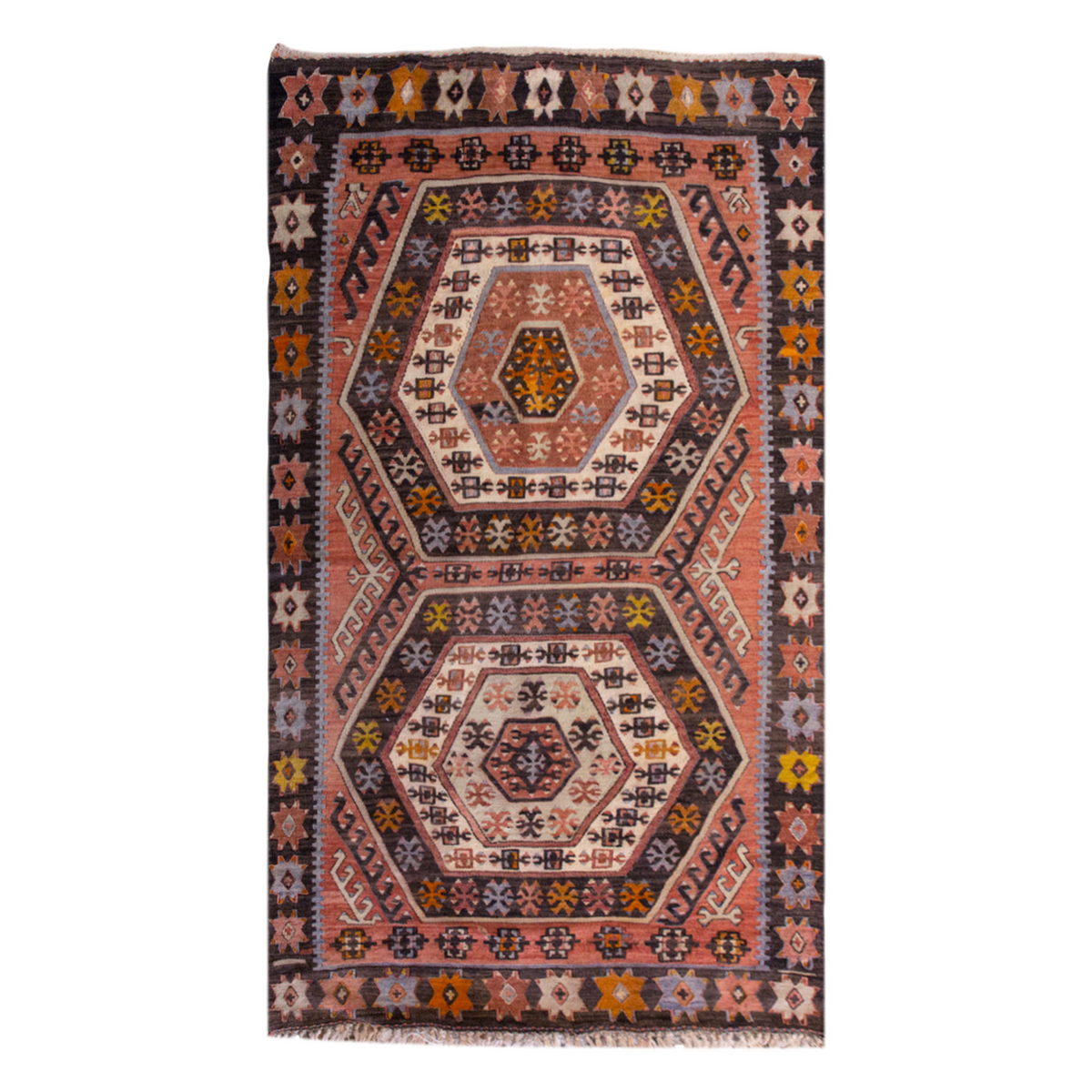 Vintage Turkish Rug, 3.6 x 5.2 ft, 108 x 160 cm