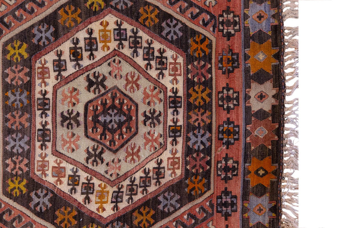 Vintage Turkish Rug, 3.6 x 5.2 ft, 108 x 160 cm