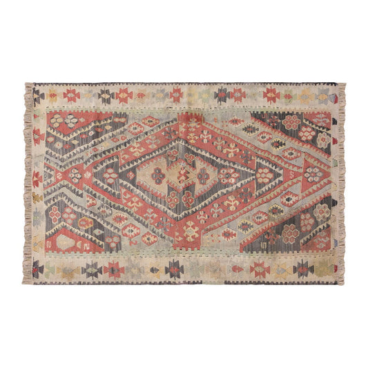 Vintage Turkish Rug, 3.6 x 5.3 ft Rug, 108 x 162 cm