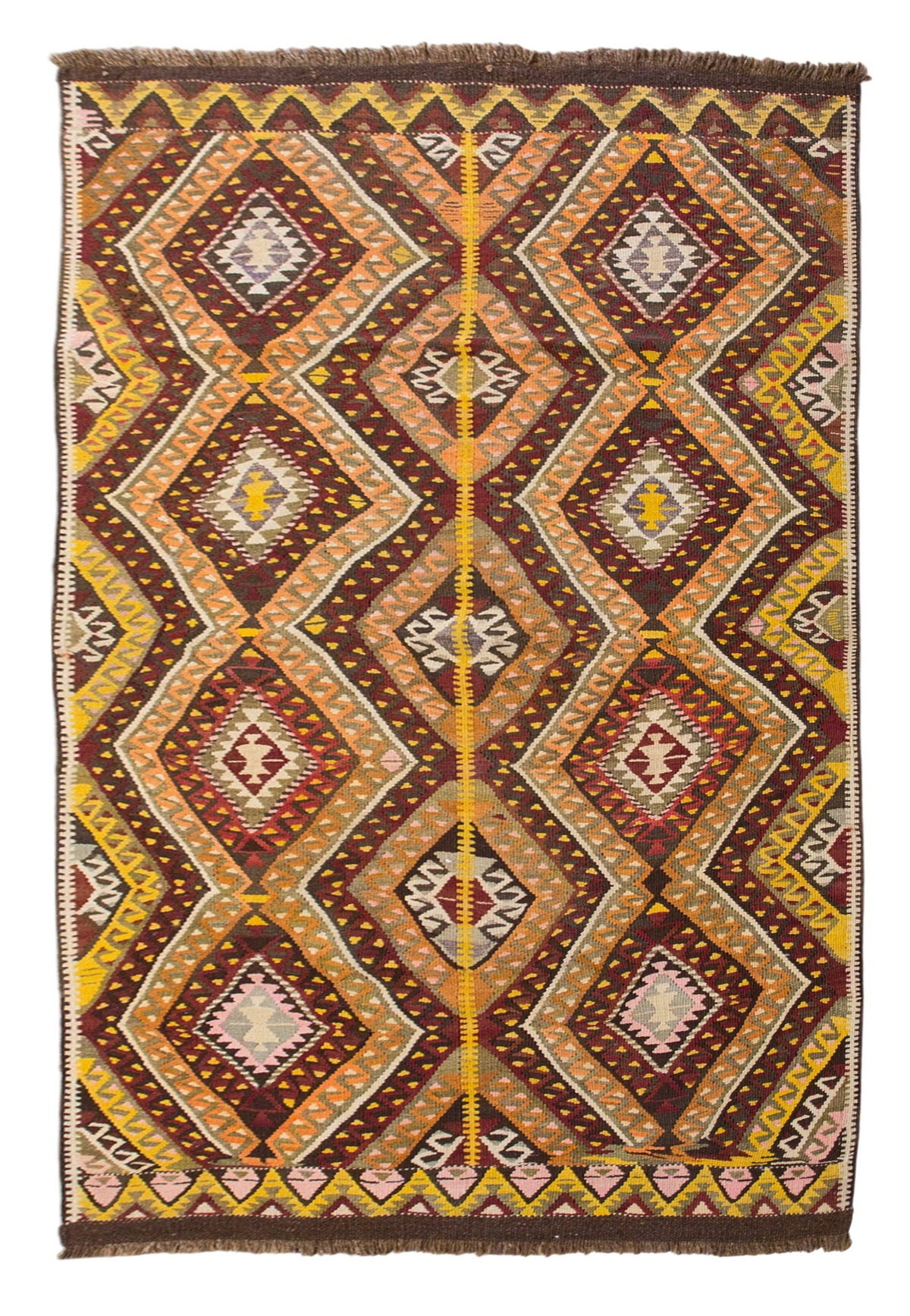 Vintage Turkish Rug, 3.6 x 5.6 ft, 107 x 170 cm