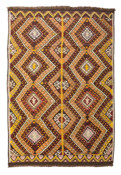 Vintage Turkish Rug, 3.6 x 5.6 ft, 107 x 170 cm