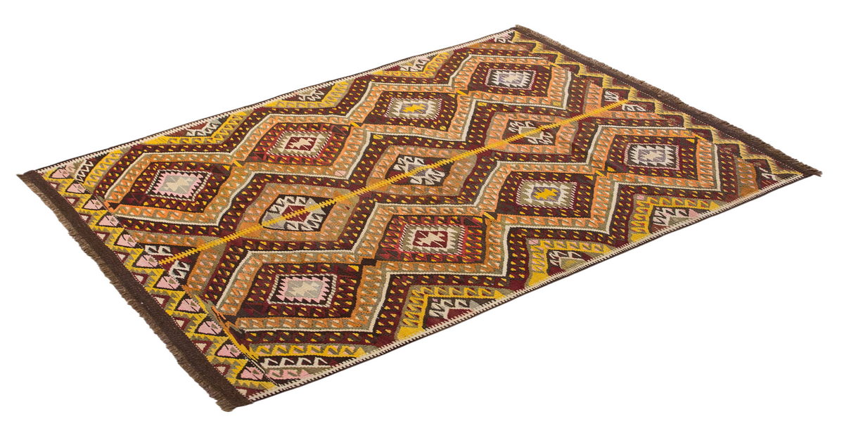 Vintage Turkish Rug, 3.6 x 5.6 ft, 107 x 170 cm