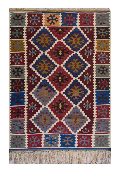 Vintage Turkish Rug, 3.6 x 5.8 ft Rug, 109 x 173 cm