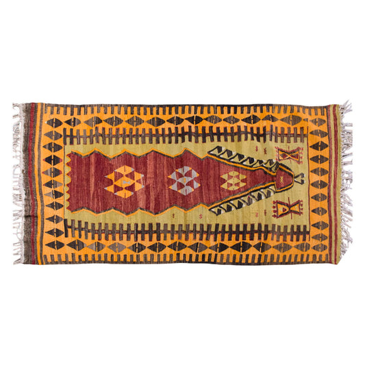 Vintage Turkish Rug, 3.6 x 6 ft, 109 x 183 cm