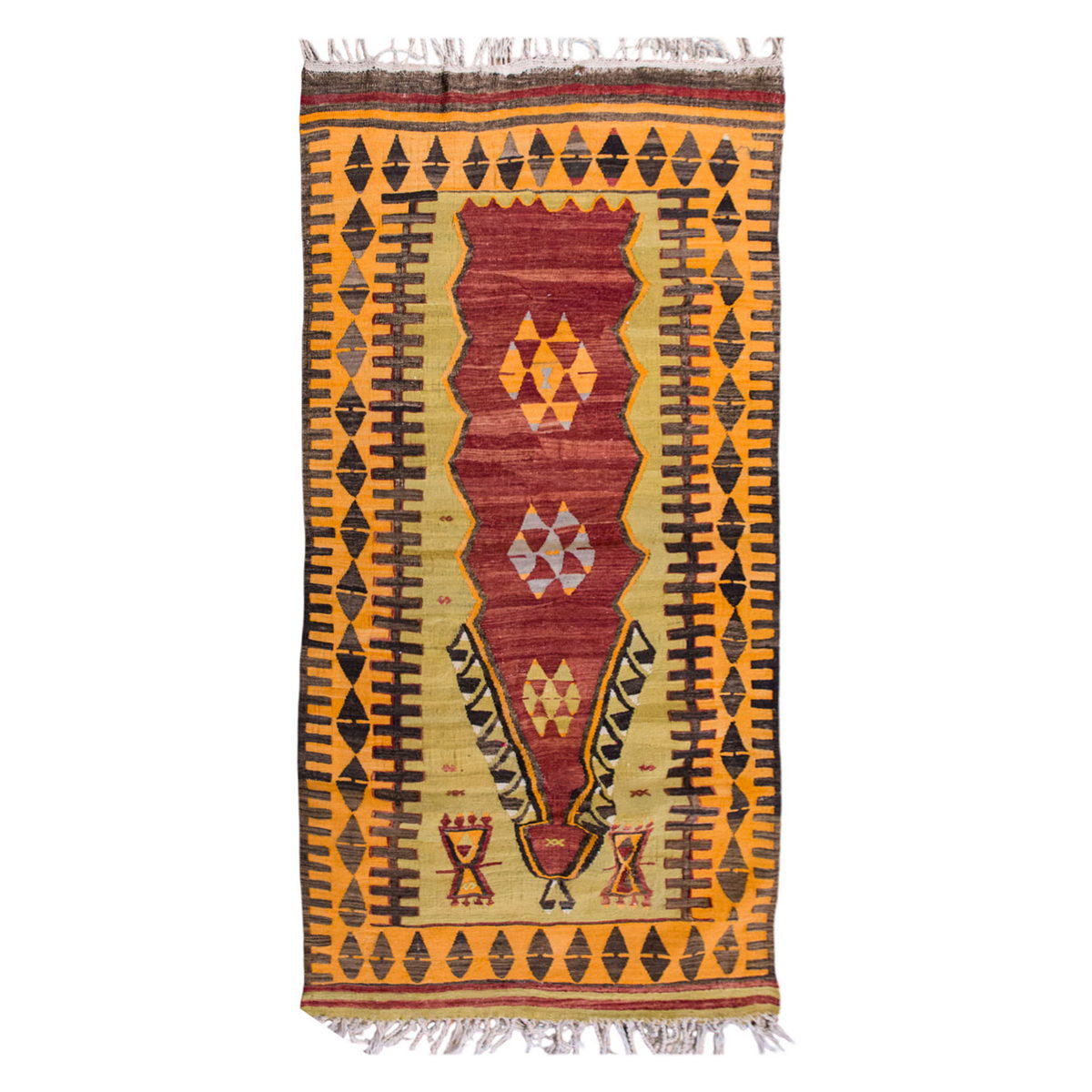 Vintage Turkish Rug, 3.6 x 6 ft, 109 x 183 cm