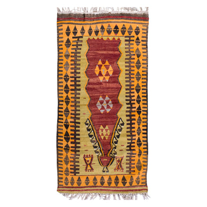 Vintage Turkish Rug, 3.6 x 6 ft, 109 x 183 cm