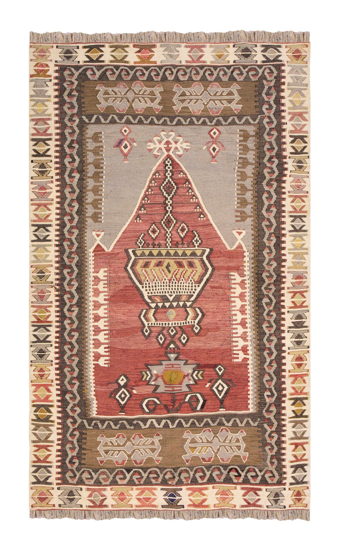 Vintage Turkish Rug, 3.6 x 6 ft Rug, 108 x 183 cm