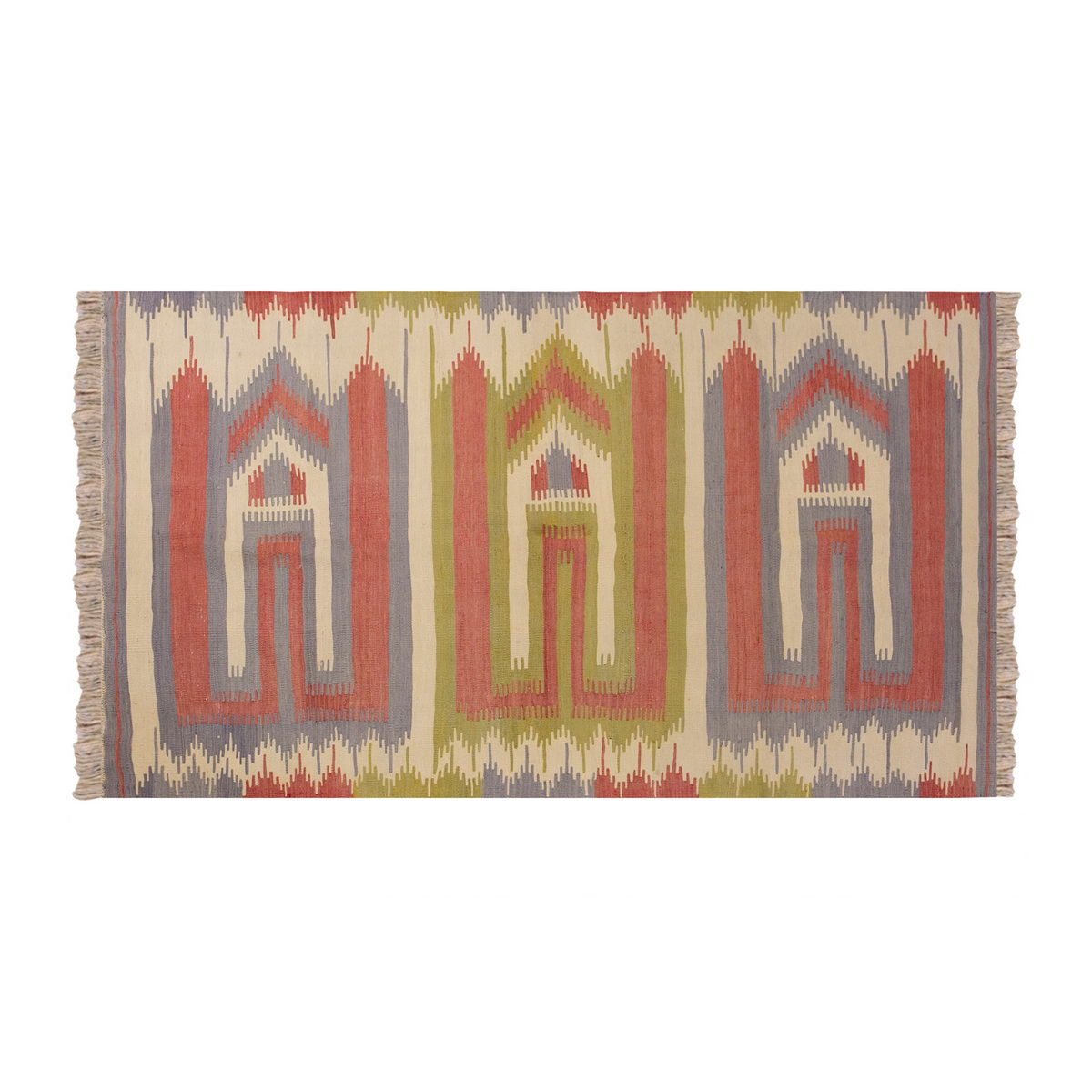 Vintage Turkish Rug, 3.6 x 7.1 ft, 107 x 218 cm