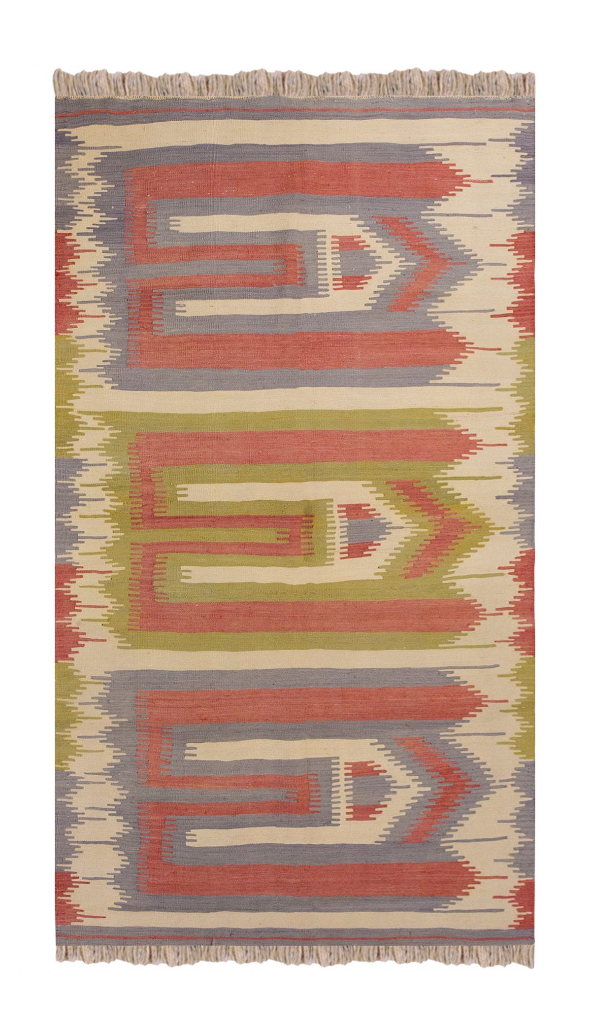 Vintage Turkish Rug, 3.6 x 7.1 ft, 107 x 218 cm