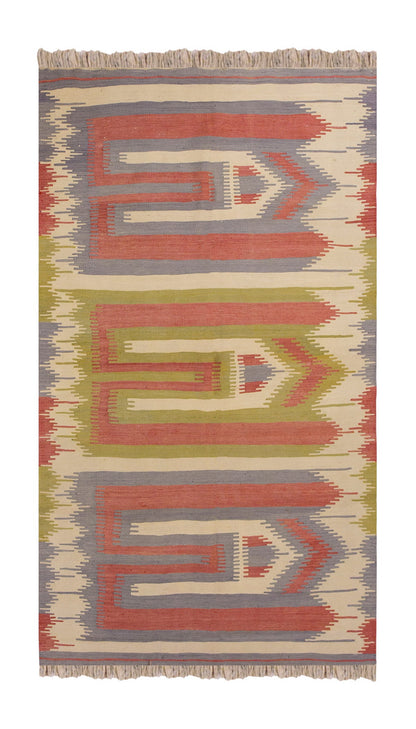 Vintage Turkish Rug, 3.6 x 7.1 ft, 107 x 218 cm