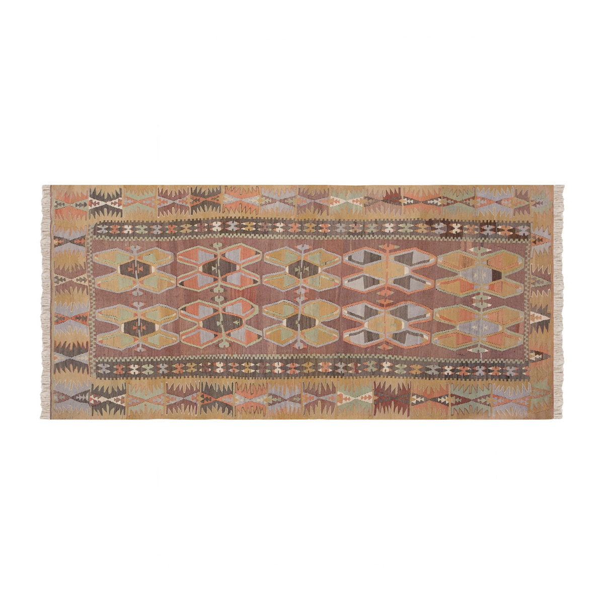 Vintage Turkish Rug, 3.6 x 7.2 ft Rug, 108 x 220 cm