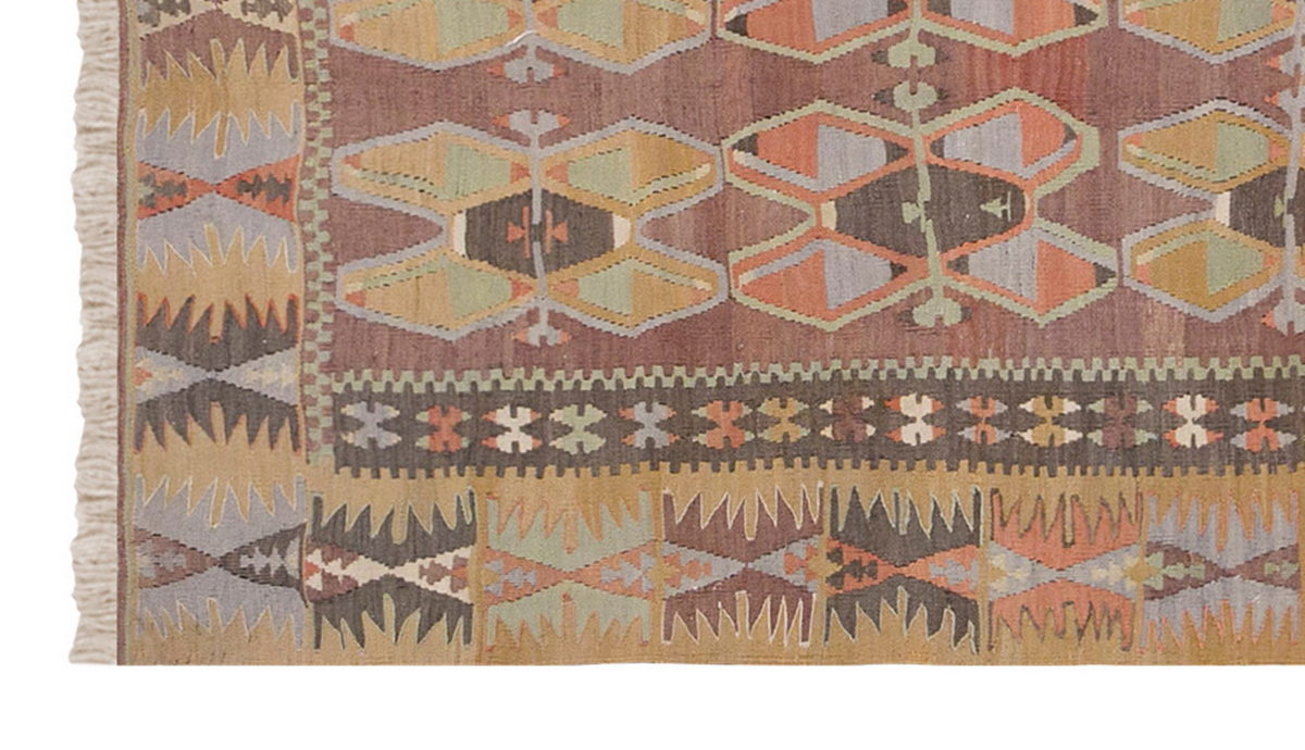 Vintage Turkish Rug, 3.6 x 7.2 ft Rug, 108 x 220 cm