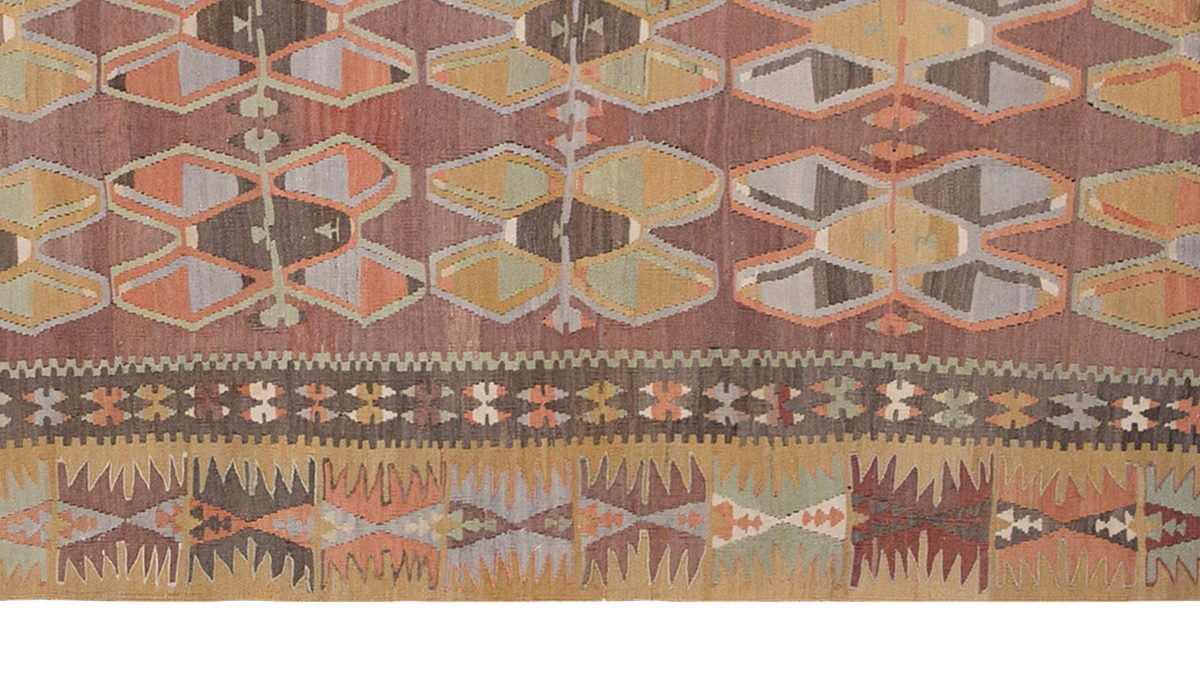 Vintage Turkish Rug, 3.6 x 7.2 ft Rug, 108 x 220 cm