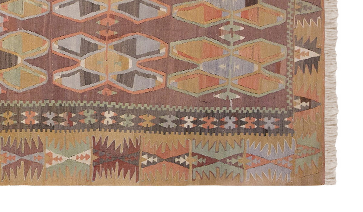 Vintage Turkish Rug, 3.6 x 7.2 ft Rug, 108 x 220 cm