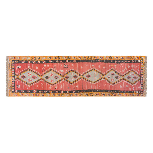 Vintage Turkish Rug, 3.7 x 12.11 ft Rug, 110 x 395 cm