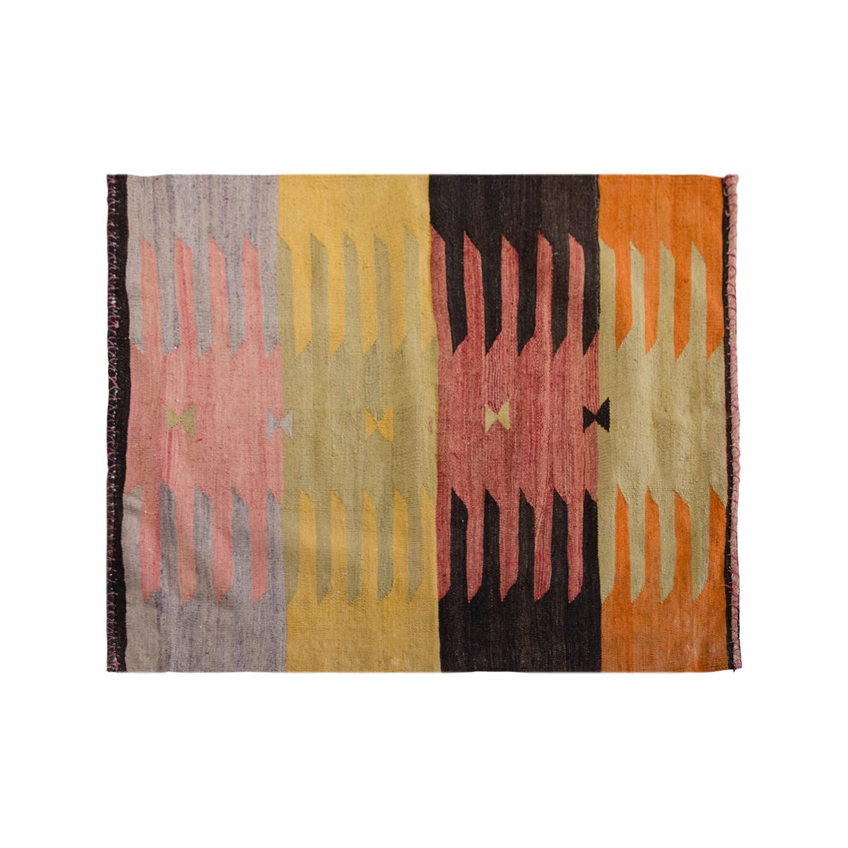 Vintage Turkish Rug, 3.7 x 3.10 ft Rug,  111 x 118 cm