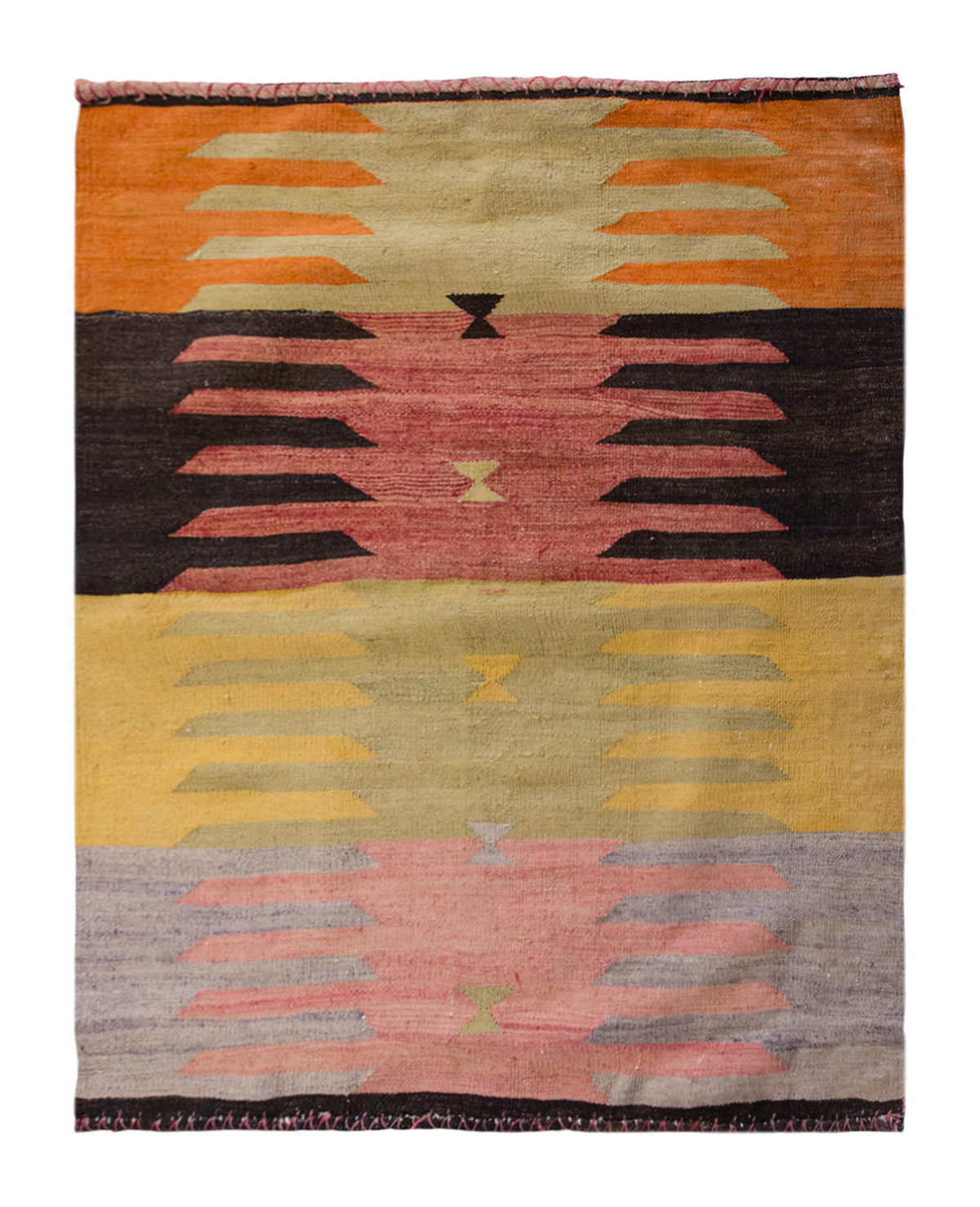 Vintage Turkish Rug, 3.7 x 3.10 ft Rug,  111 x 118 cm
