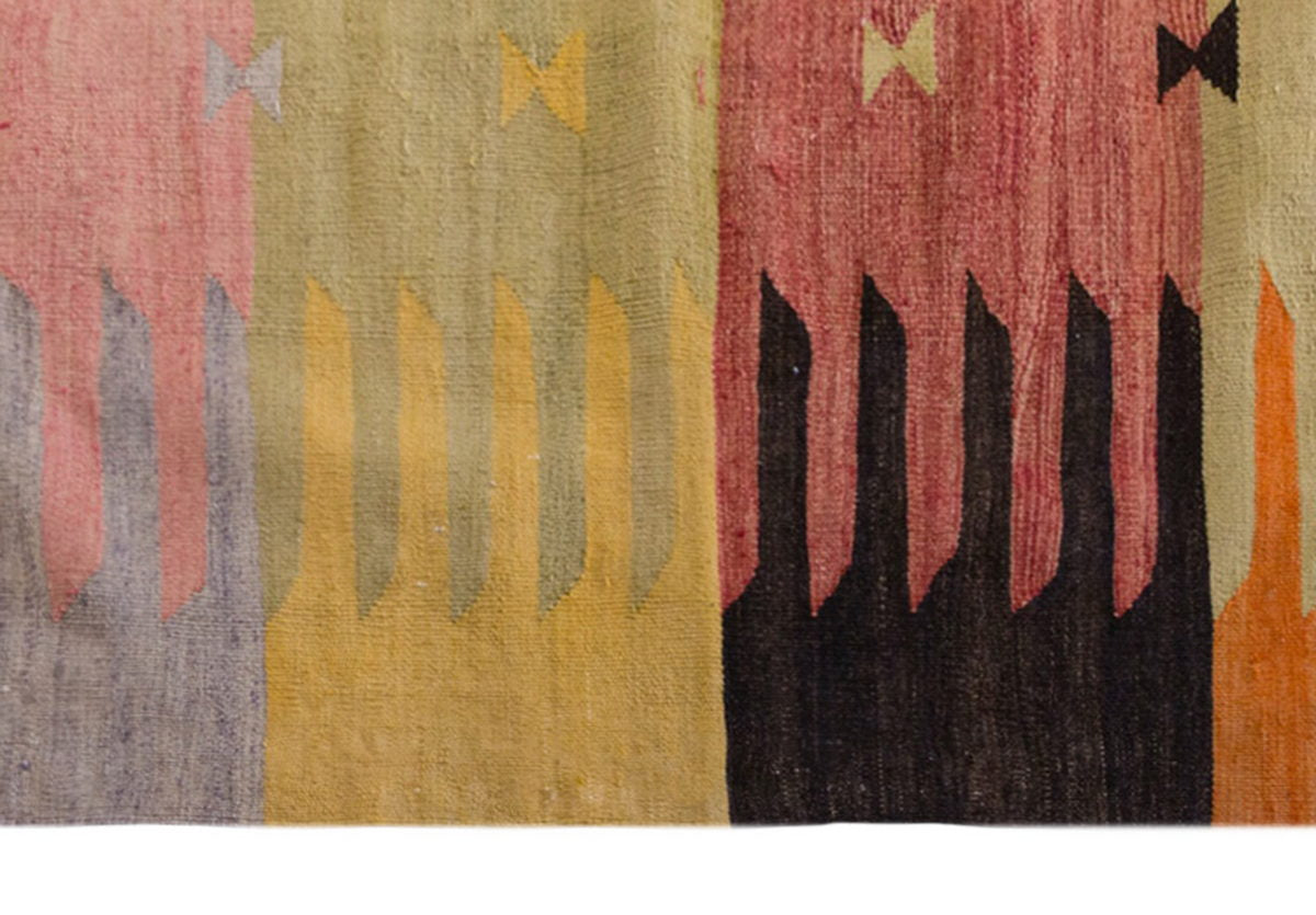 Vintage Turkish Rug, 3.7 x 3.10 ft Rug,  111 x 118 cm