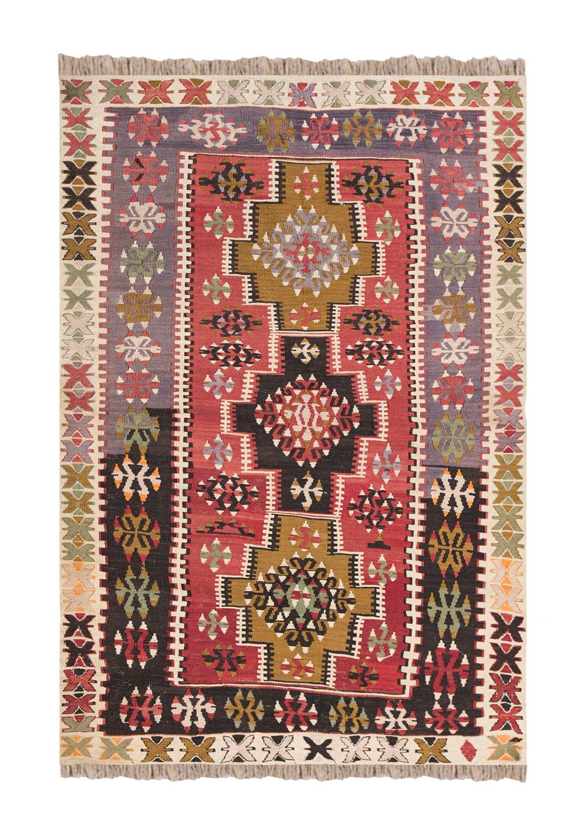 Vintage Turkish Rug, 3.7 x 5.2 ft Rug, 110 x 160 cm