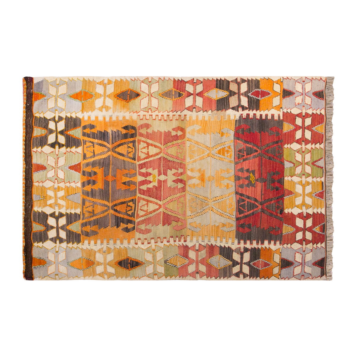 Vintage Turkish Rug, 3.7 x 5.5 ft Rug, 111 x 166 cm