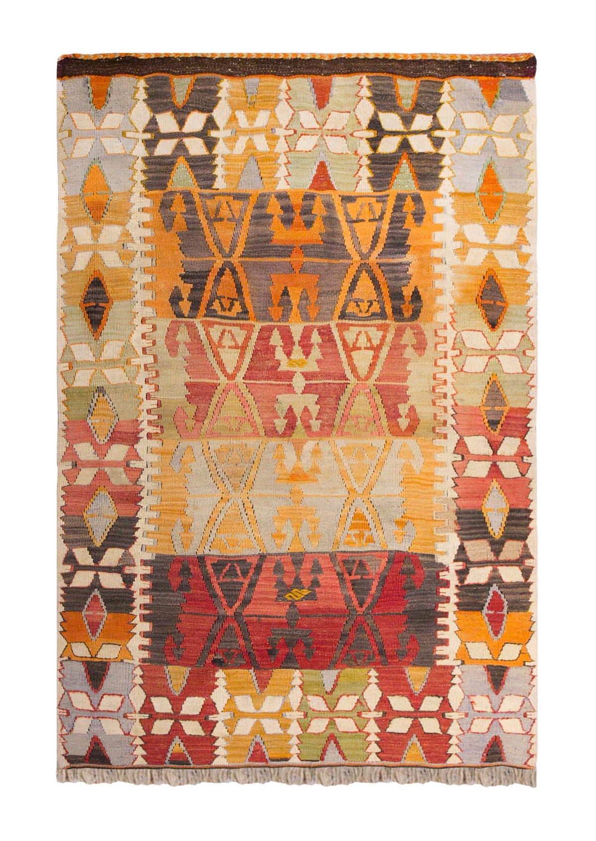 Vintage Turkish Rug, 3.7 x 5.5 ft Rug, 111 x 166 cm
