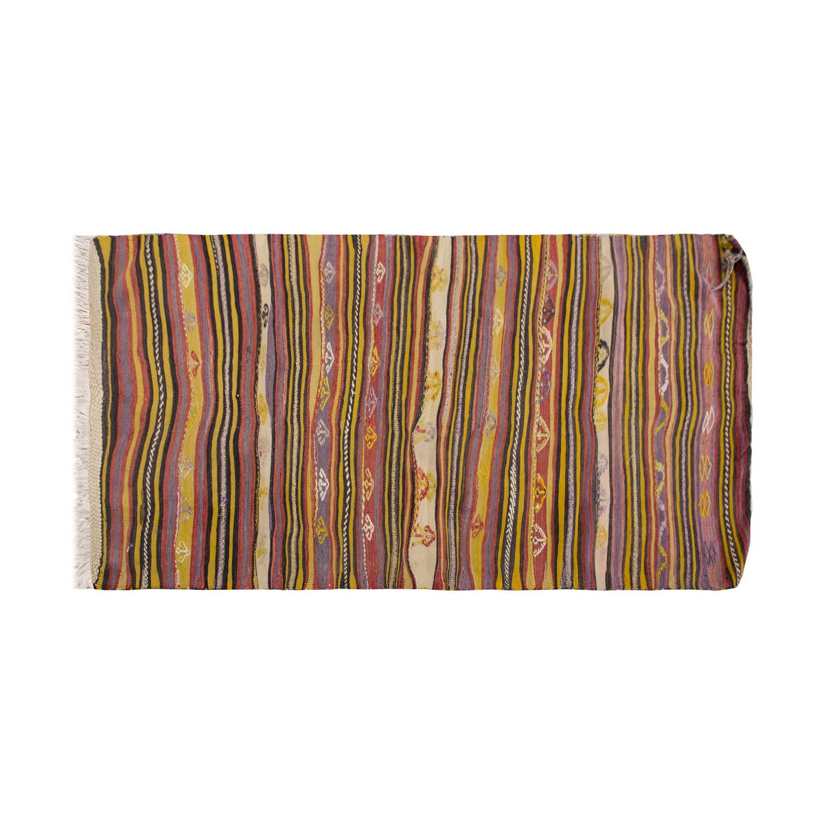 Vintage Turkish Rug, 3.7 x 6.3 ft, 110 x 193 cm