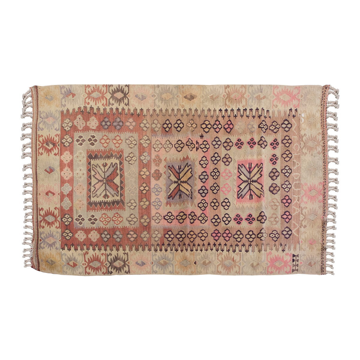 Vintage Turkish Rug, 3.7 x 6.6 ft, 110 x 200 cm