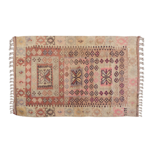 Vintage Turkish Rug, 3.7 x 6.6 ft, 110 x 200 cm