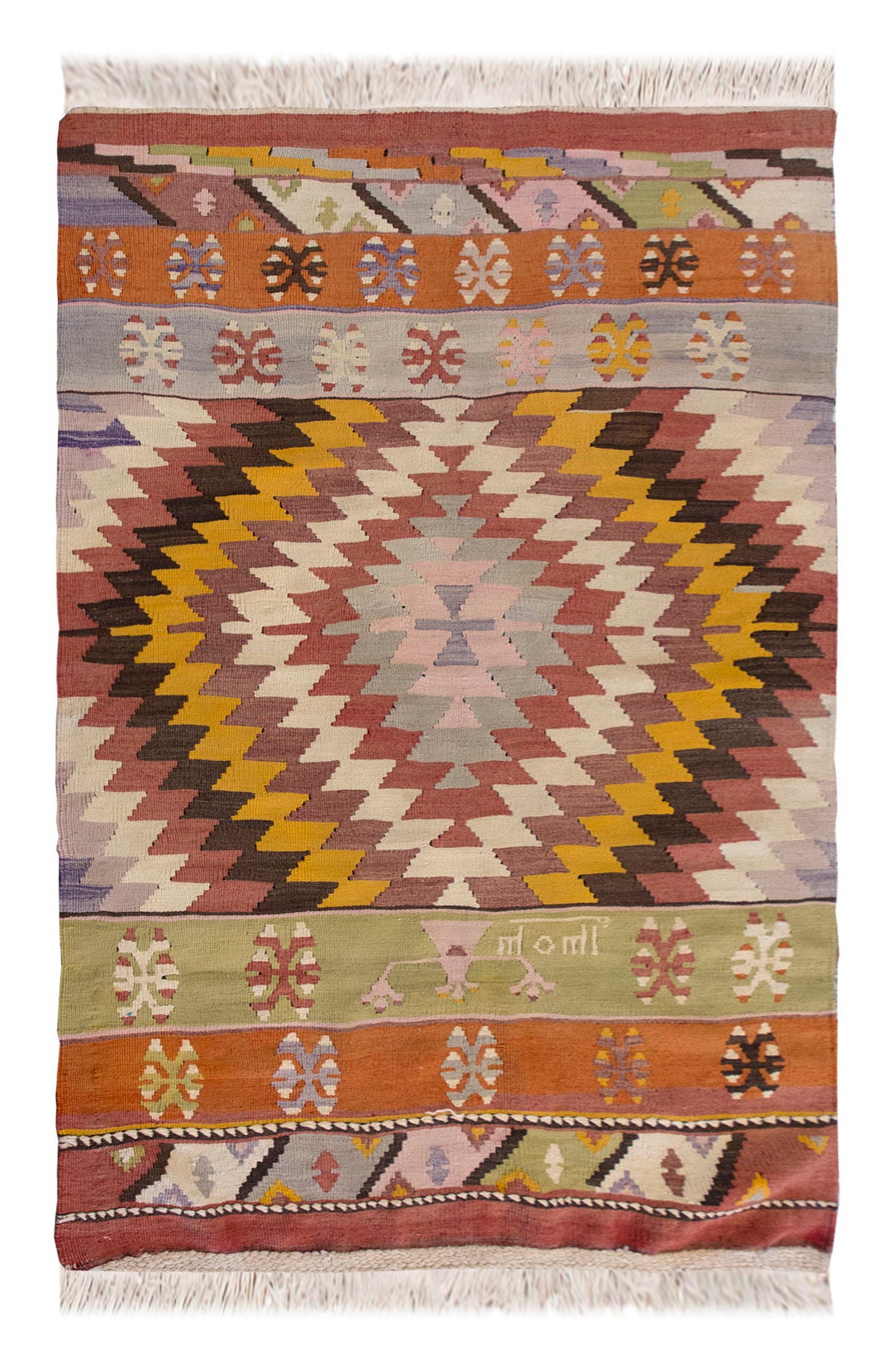 Vintage Turkish Rug, 3.8 x 5.8 ft, 114 x 175 cm