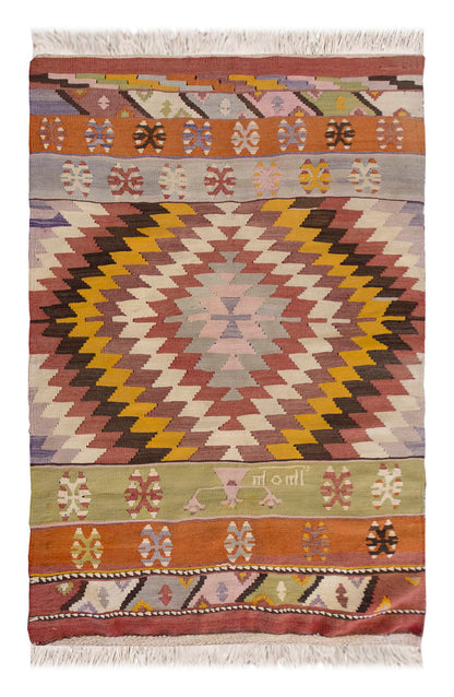 Vintage Turkish Rug, 3.8 x 5.8 ft, 114 x 175 cm