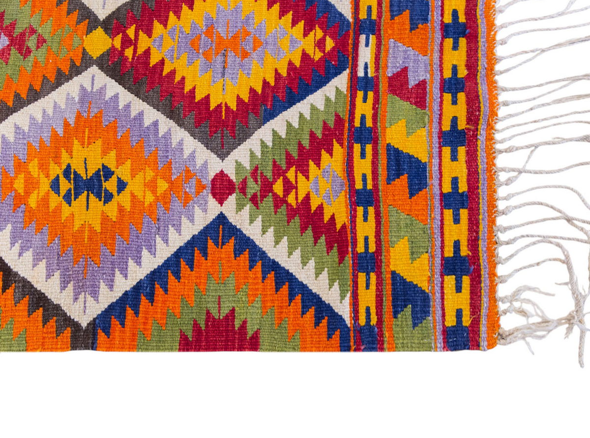 Vintage Turkish Rug, 3.8 x 5 ft Rug 112 x 154 cm