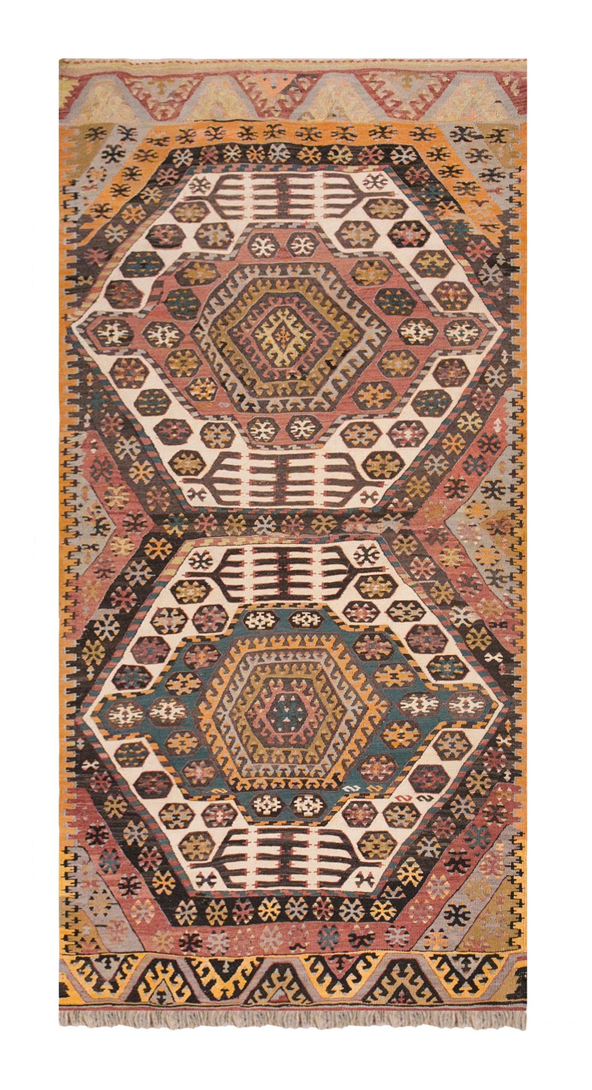 Vintage Turkish Rug, 3.8 x 6.10 ft, 114 x 210 cm