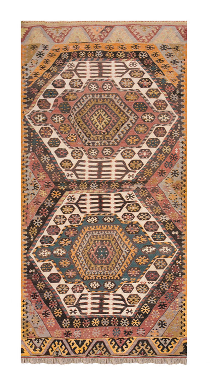 Vintage Turkish Rug, 3.8 x 6.10 ft, 114 x 210 cm