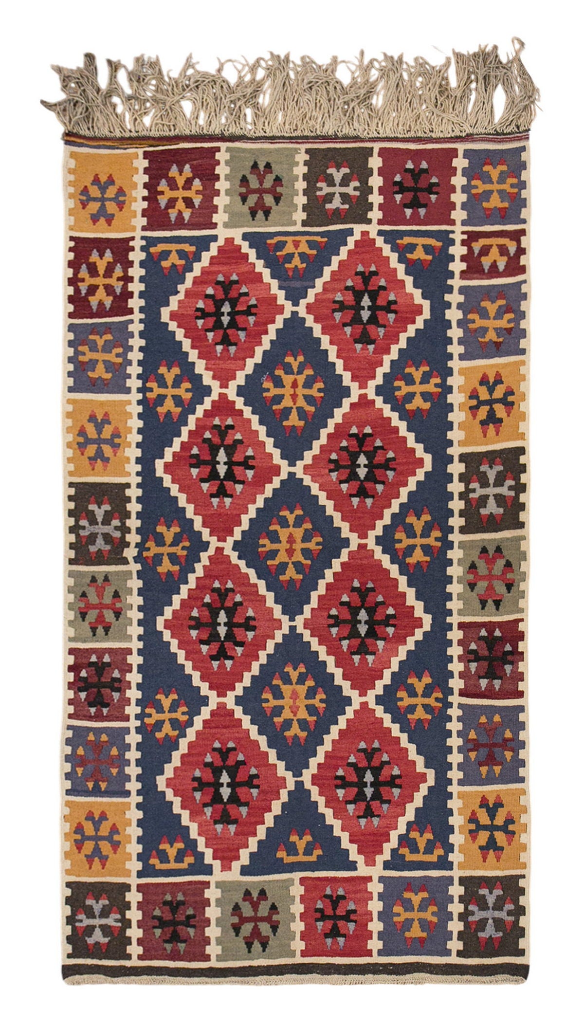 Vintage Turkish Rug, 3.8 x 6.2 ft, 113 x 190 cm