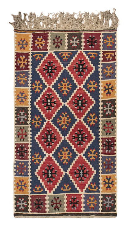 Vintage Turkish Rug, 3.8 x 6.2 ft, 113 x 190 cm