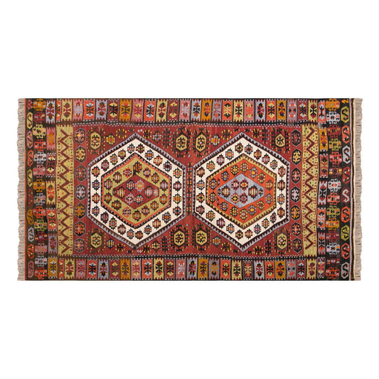 Vintage Turkish Rug, 3.8 x 6.3 ft, 113 x 194 cm