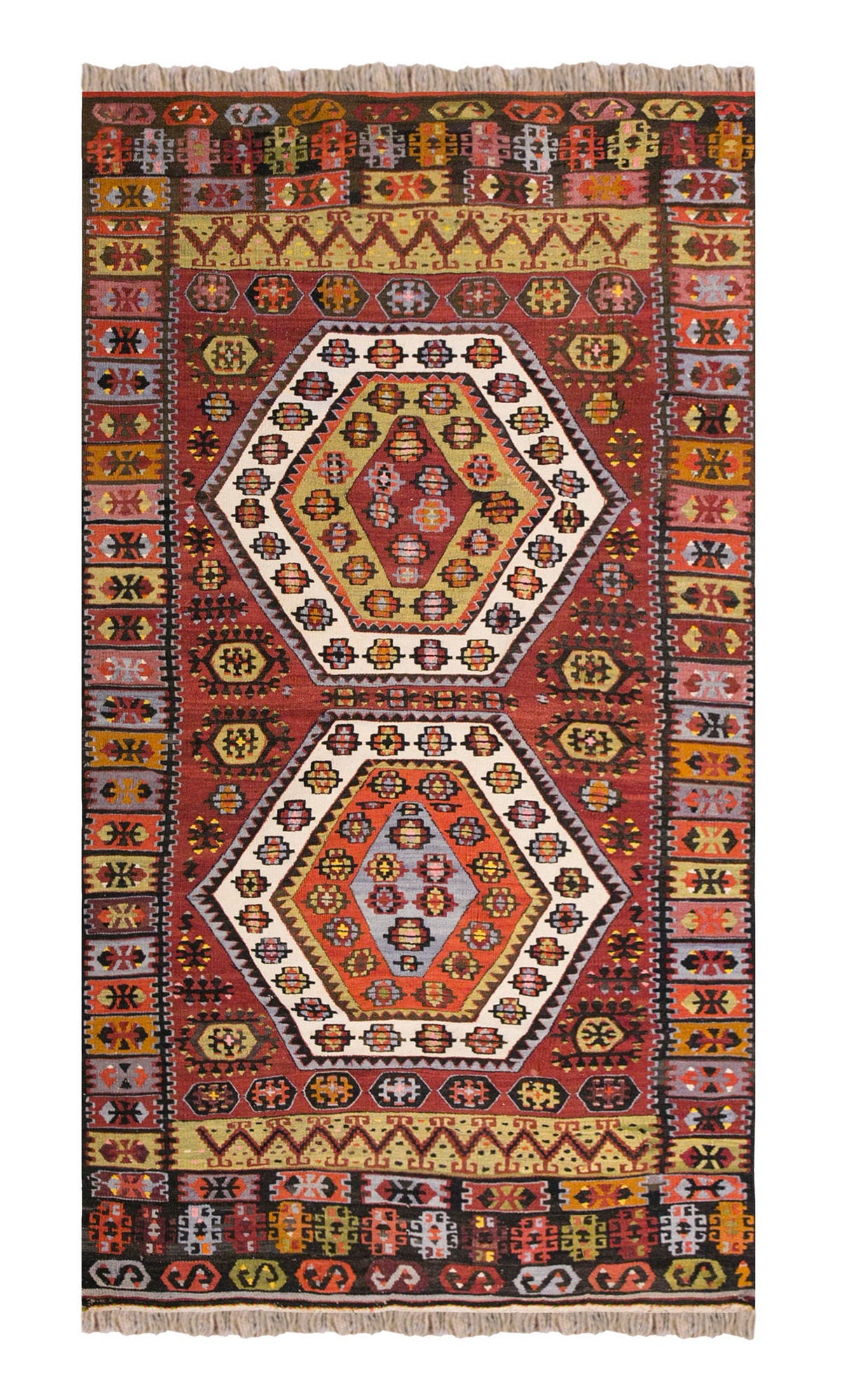 Vintage Turkish Rug, 3.8 x 6.3 ft, 113 x 194 cm